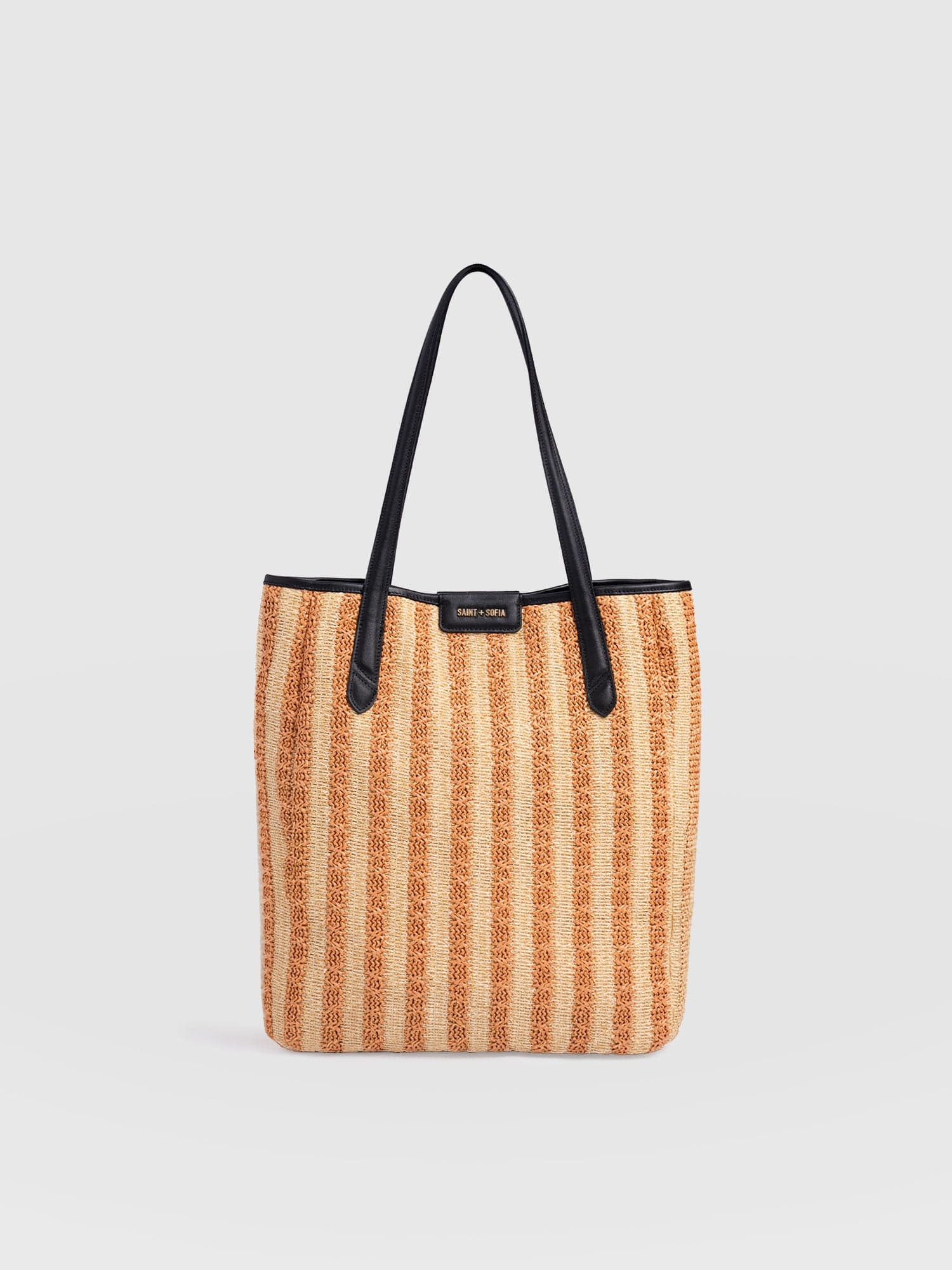 Stella Shopper Bag - Orange Raffia - Women's Handbags | Saint + Sofia® EU