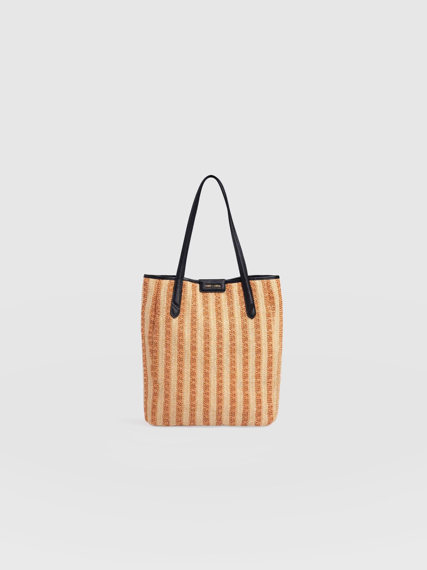Stella Shopper Bag - Orange Raffia - Women's Handbags | Saint + Sofia® EU