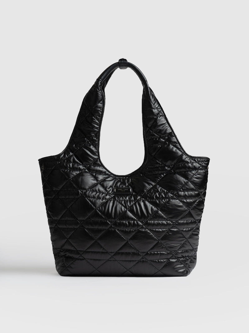 Stella Shoulder Tote Bag Gloss Black - Women's Bags |  Saint + Sofia® EU