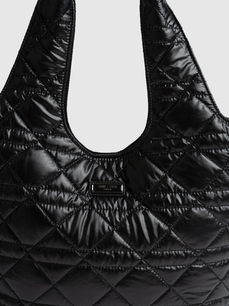 Stella Shoulder Tote Bag Gloss Black - Women's Bags |  Saint + Sofia® EU