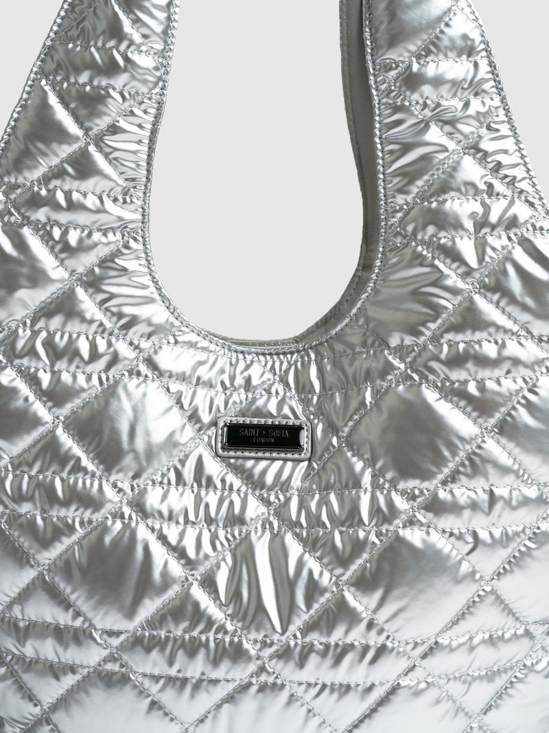 Stella Shoulder Tote Bag Silver - Women's Bags |  Saint + Sofia® EU