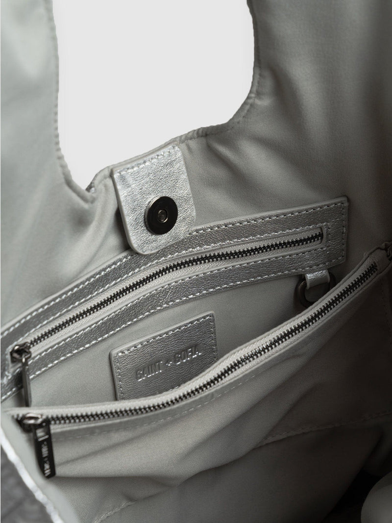Stella Shoulder Tote Bag Silver - Women's Bags |  Saint + Sofia® EU