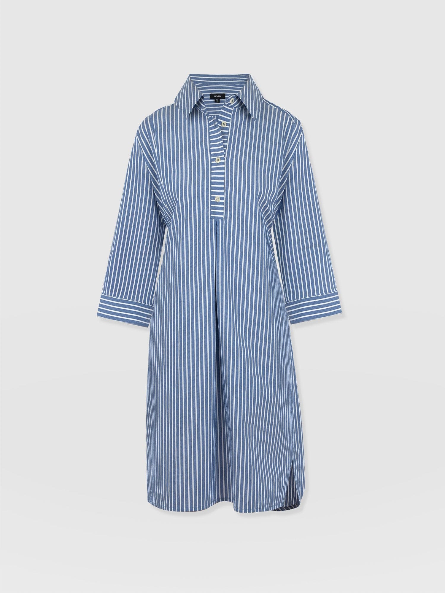 Stevie Shirt Dress - Blue Stripe - Women's Dresses | Saint and Sofia® EU