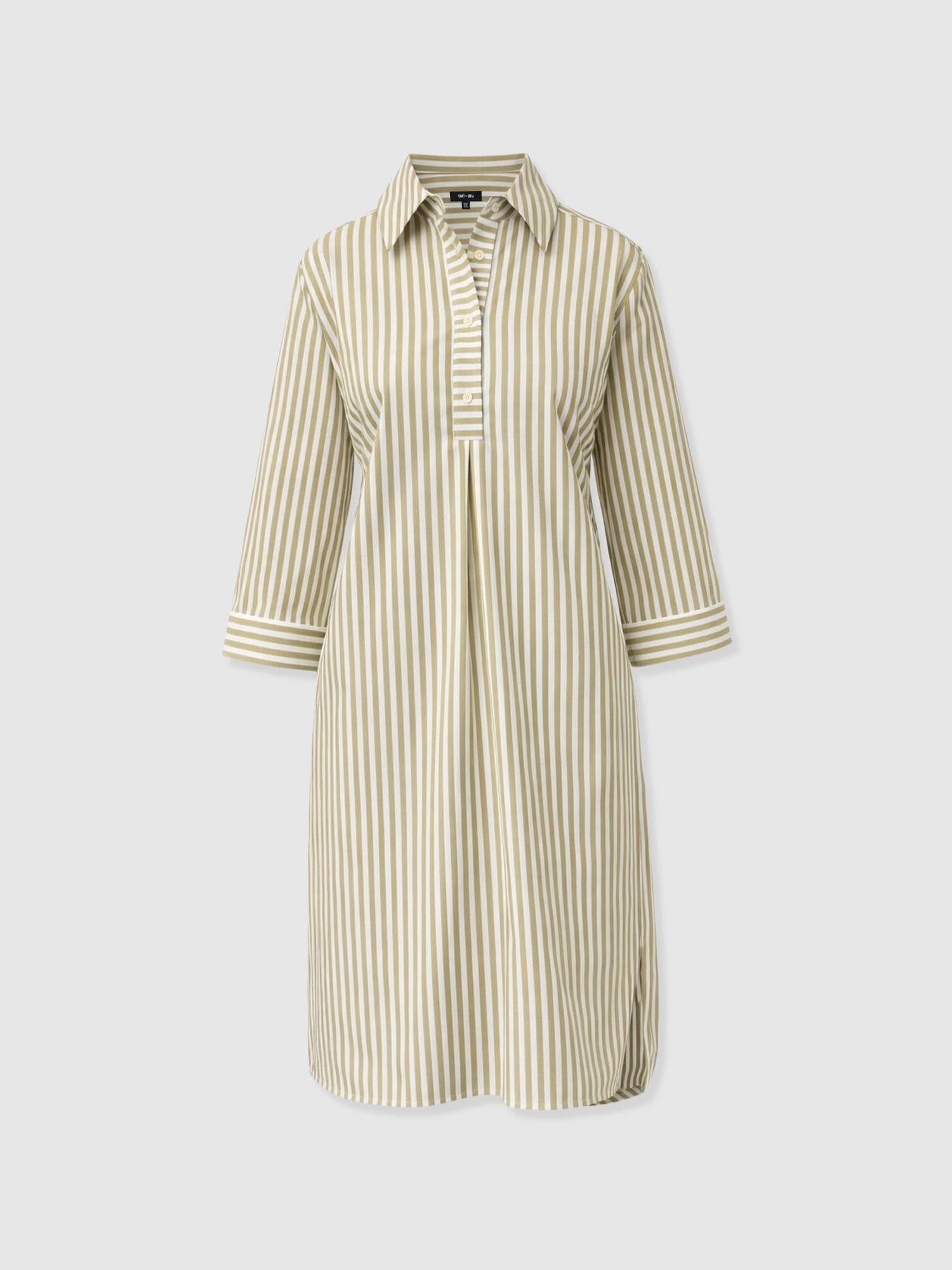 Stevie Shirt Dress - Green Stripe - Women's Dresses | Saint + Sofia® EU