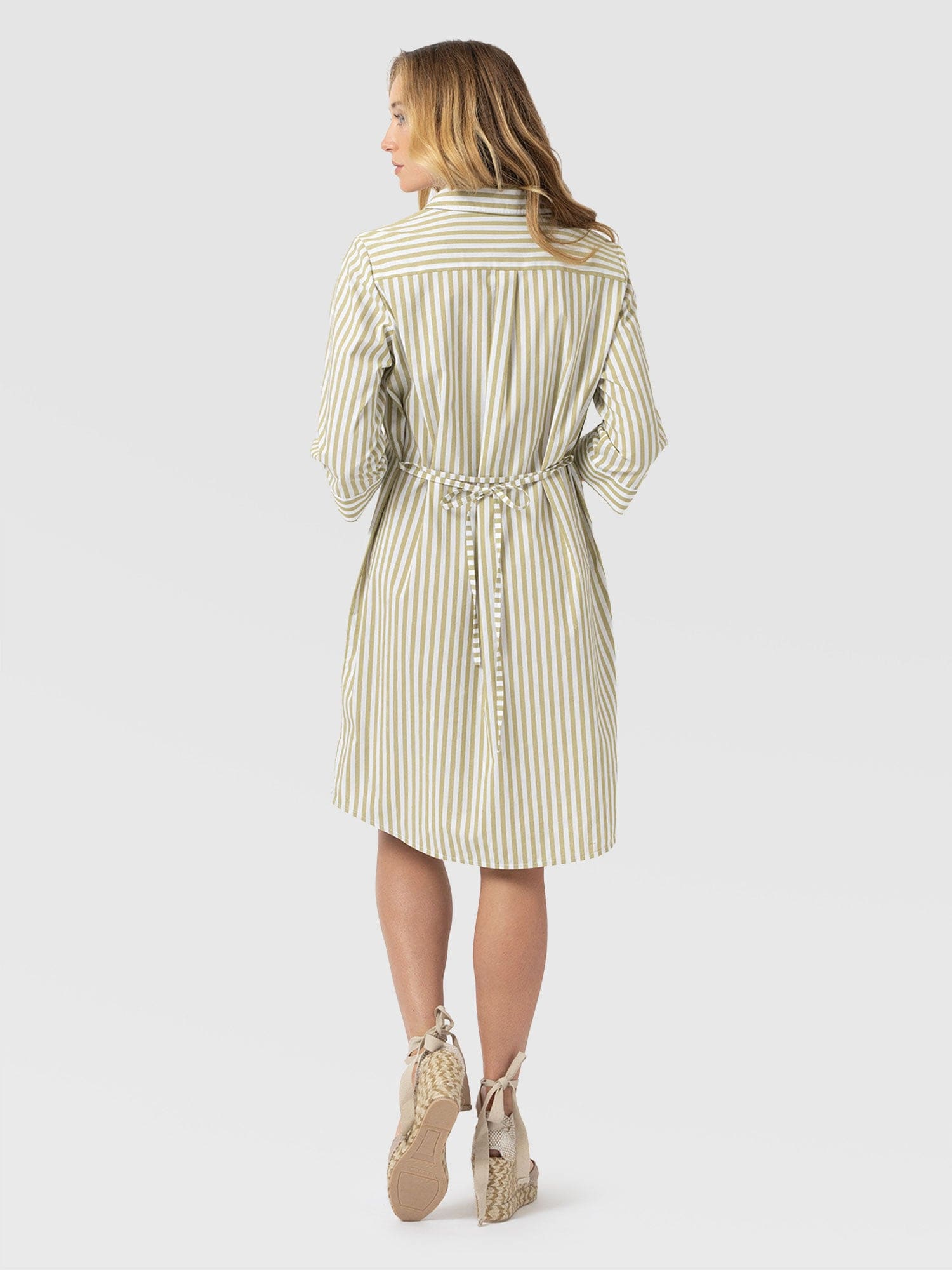 Stevie Shirt Dress - Green Stripe - Women's Dresses | Saint + Sofia® EU