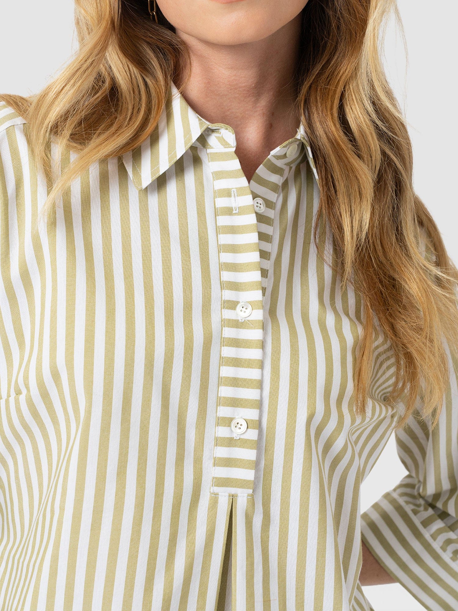 Stevie Shirt Dress - Green Stripe - Women's Dresses | Saint + Sofia® EU