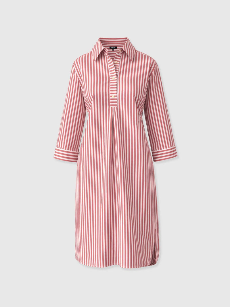 Stevie Shirt Dress - Red Stripe - Women's Dresses | Saint + Sofia® EU