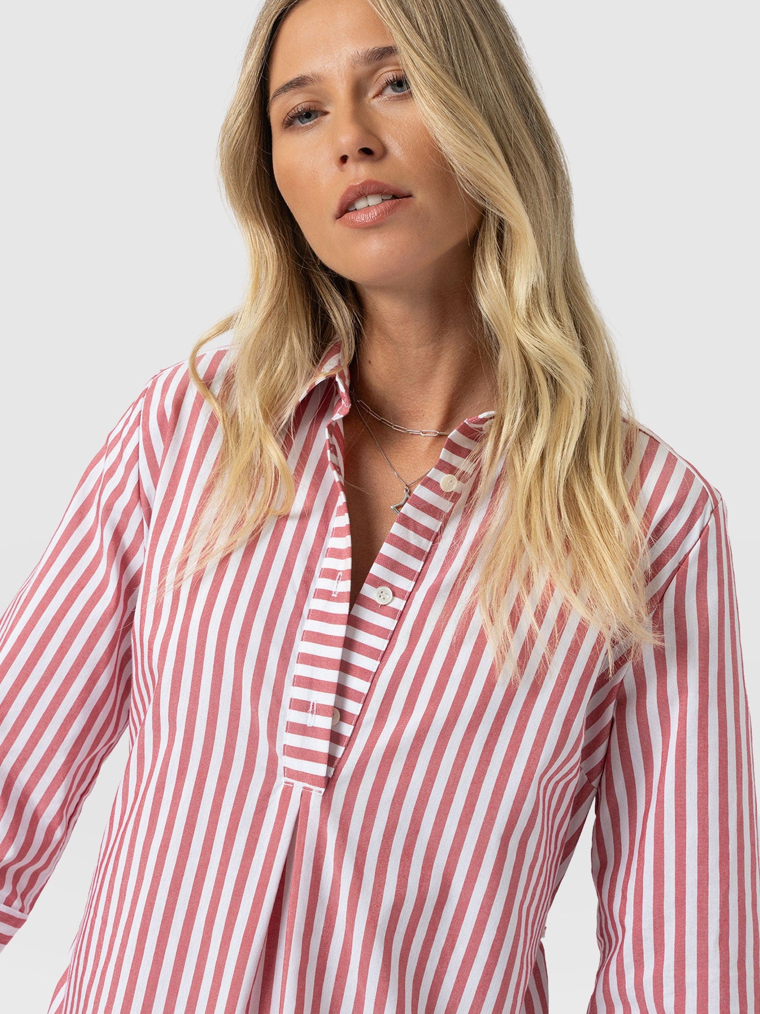 Stevie Shirt Dress - Red Stripe - Women's Dresses | Saint + Sofia® EU