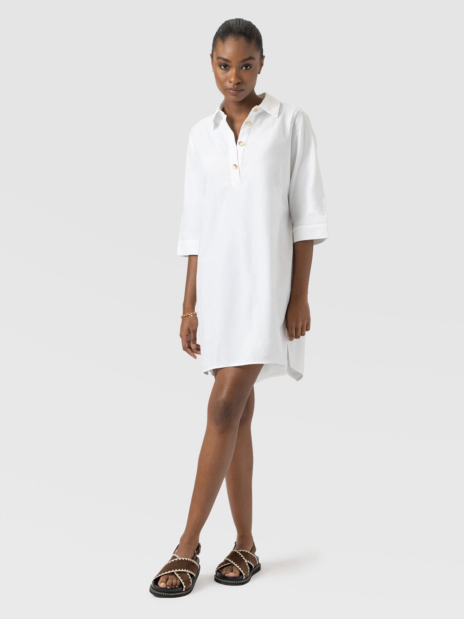 Stevie Shirt Dress - White - Women's Dresses | Saint + Sofia® EU