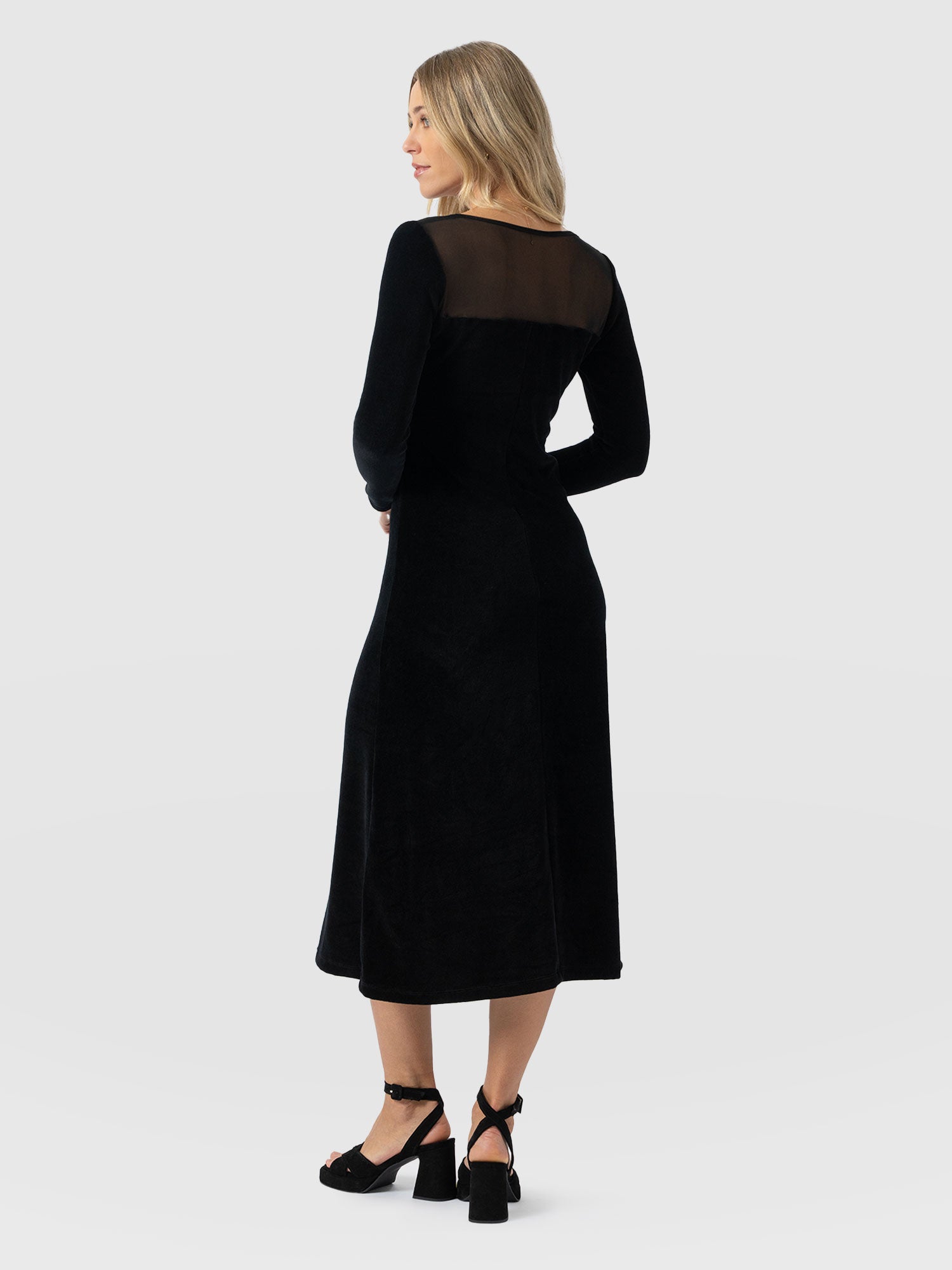 Storm Mesh Long Sleeve Dress - Black Velvet - Women's Dresses | Saint + Sofia® EU