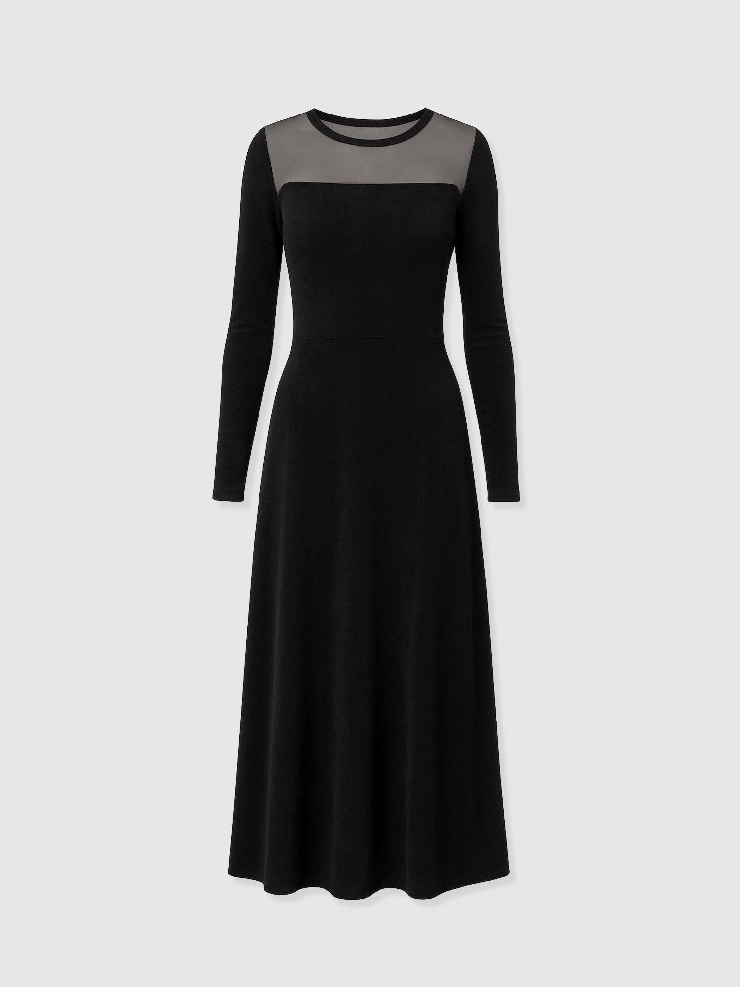 Storm Mesh Long Sleeve Dress - Black Velvet - Women's Dresses | Saint + Sofia® EU
