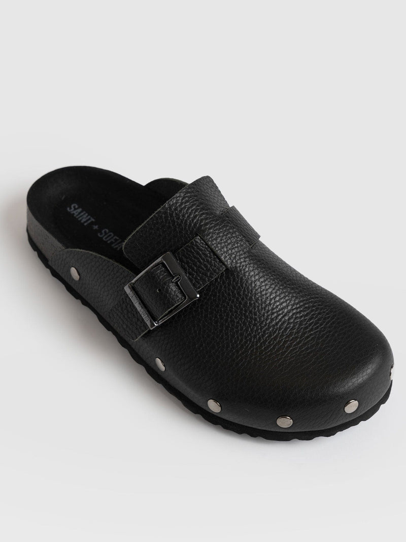 Studded Clogs Black - Women's Shoes | Saint + Sofia® EU