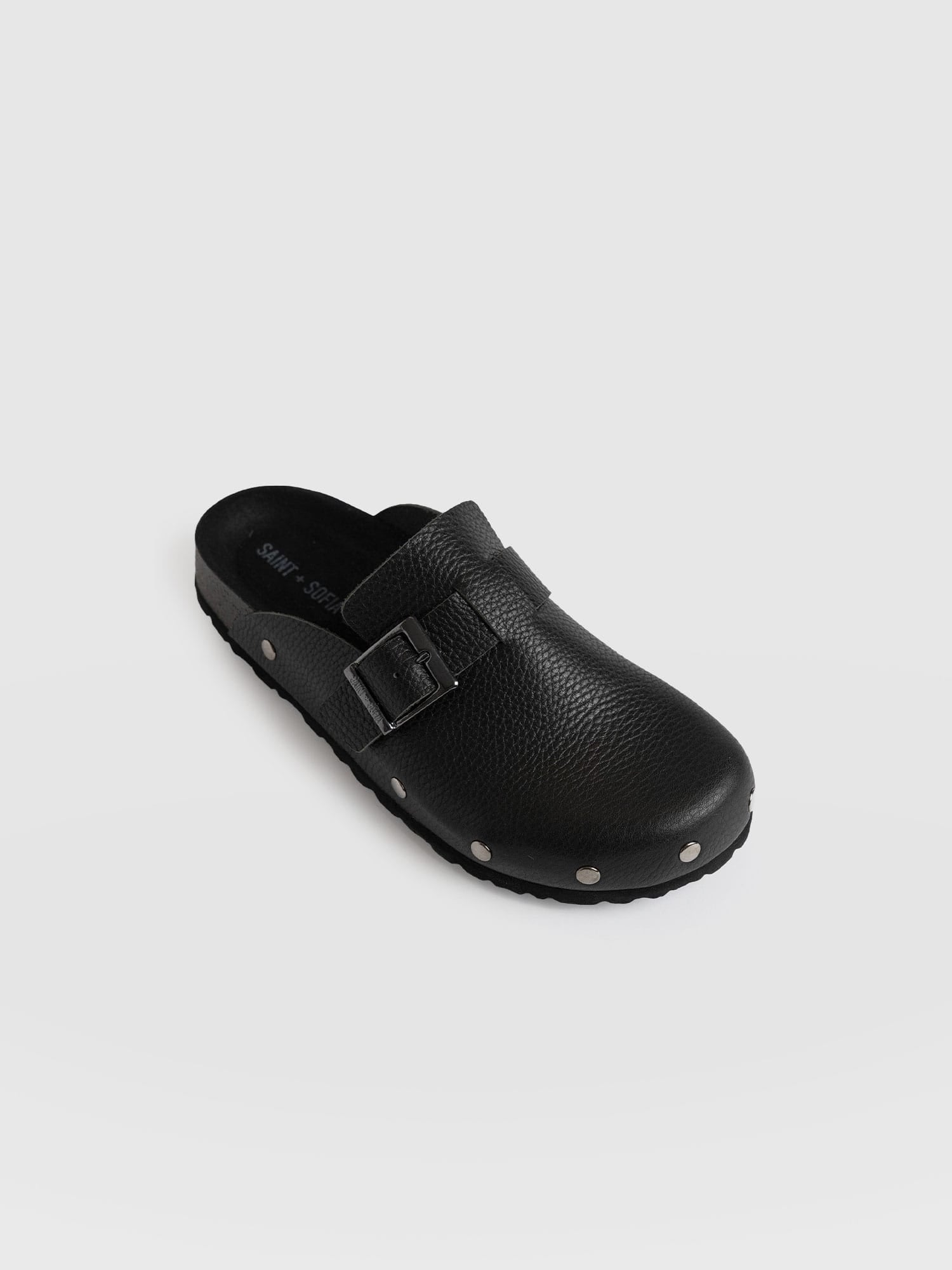Studded Clogs Black - Women's Shoes | Saint + Sofia® EU