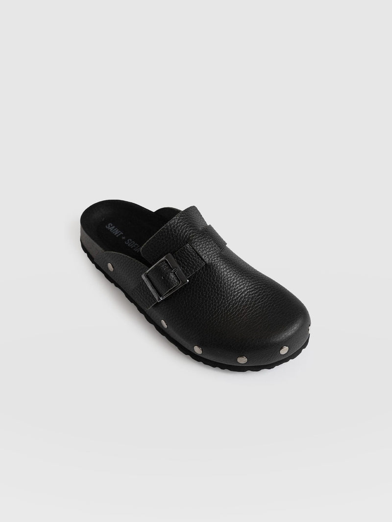 Studded Clogs Black - Women's Shoes | Saint + Sofia® EU