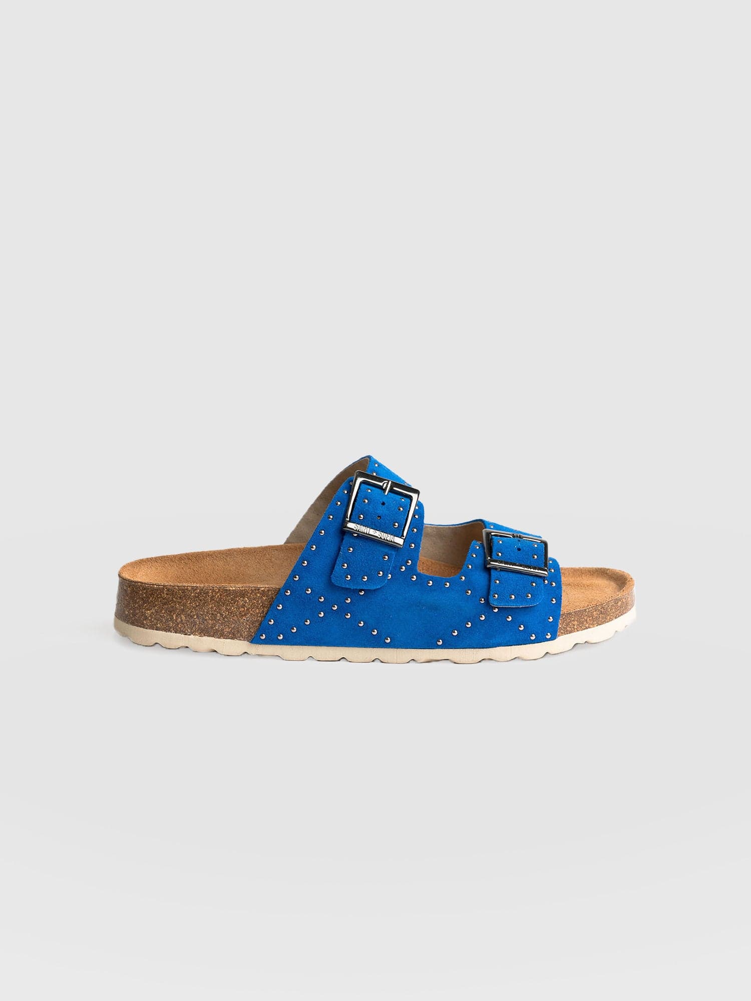 Studded Sutton Slides Blue - Women's Sandals | Saint + Sofia® EU