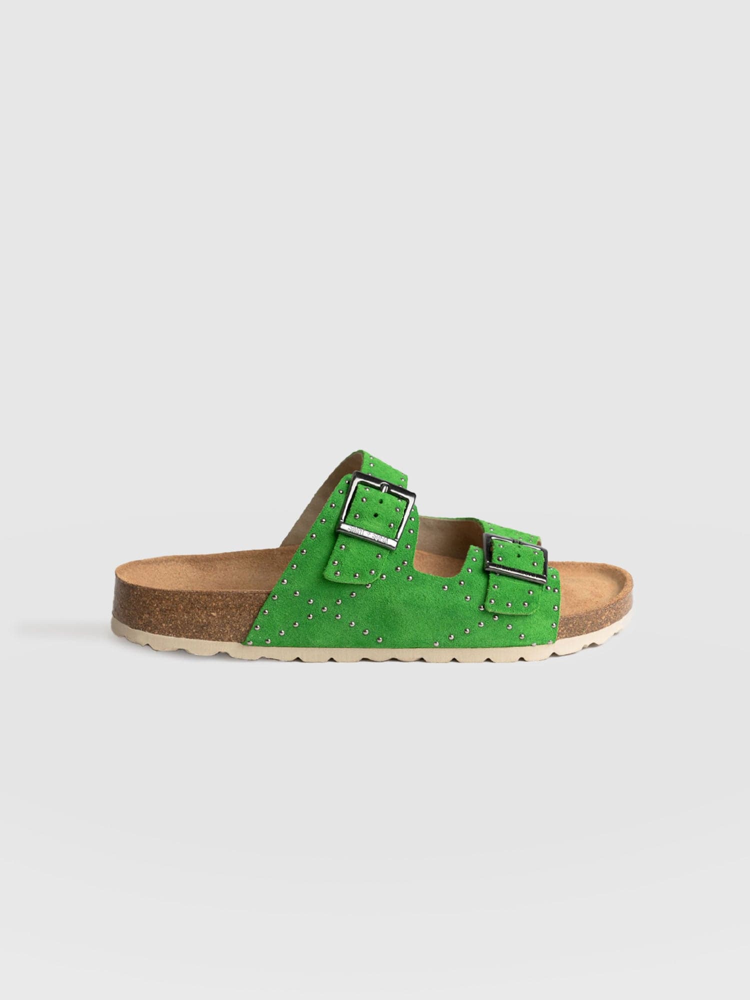 Studded Sutton Slides Green - Women's Sandals | Saint + Sofia® EU