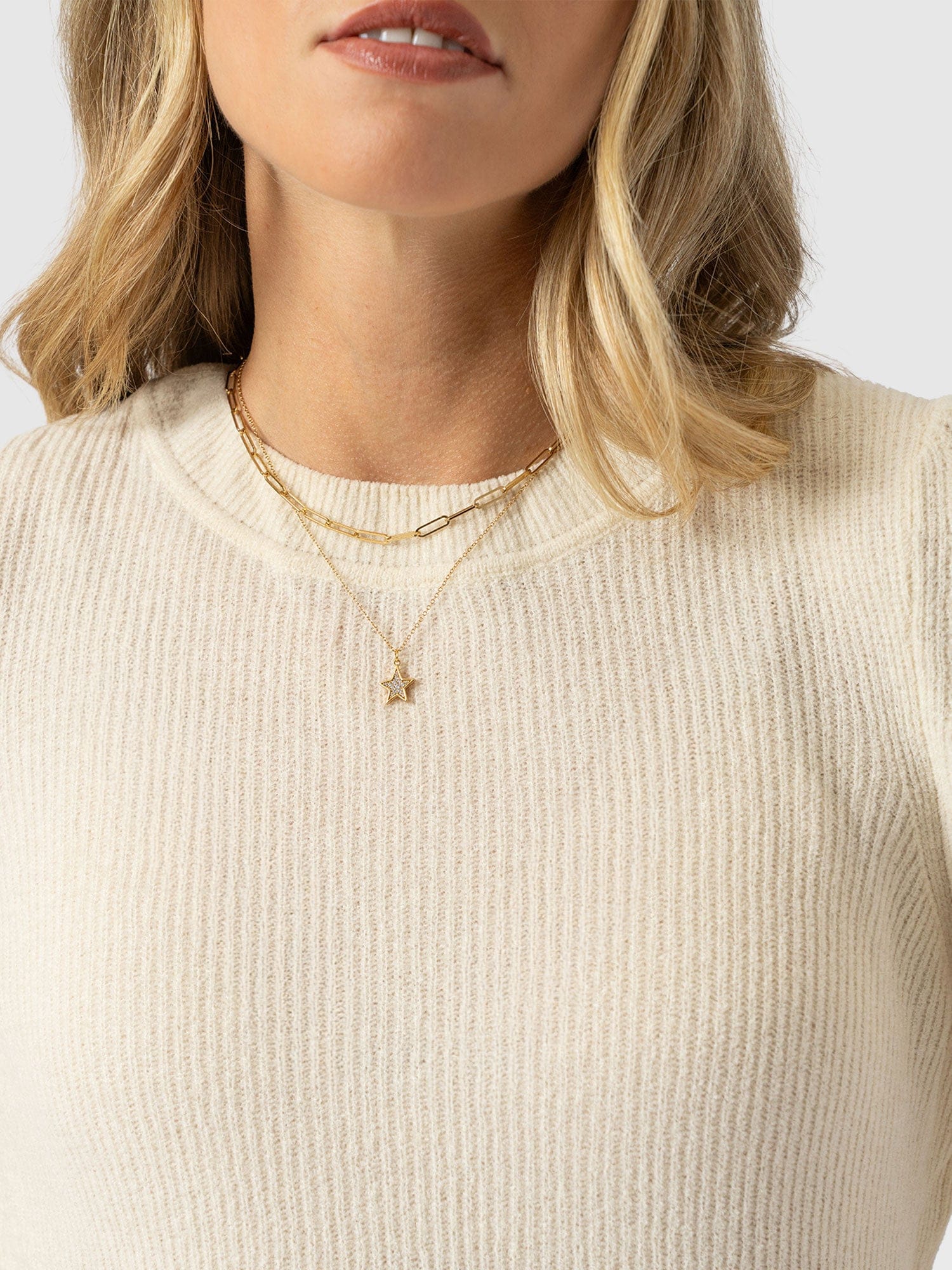 Suki Lace Hole Knit - Cream - Women's Jumpers | Saint + Sofia® EU