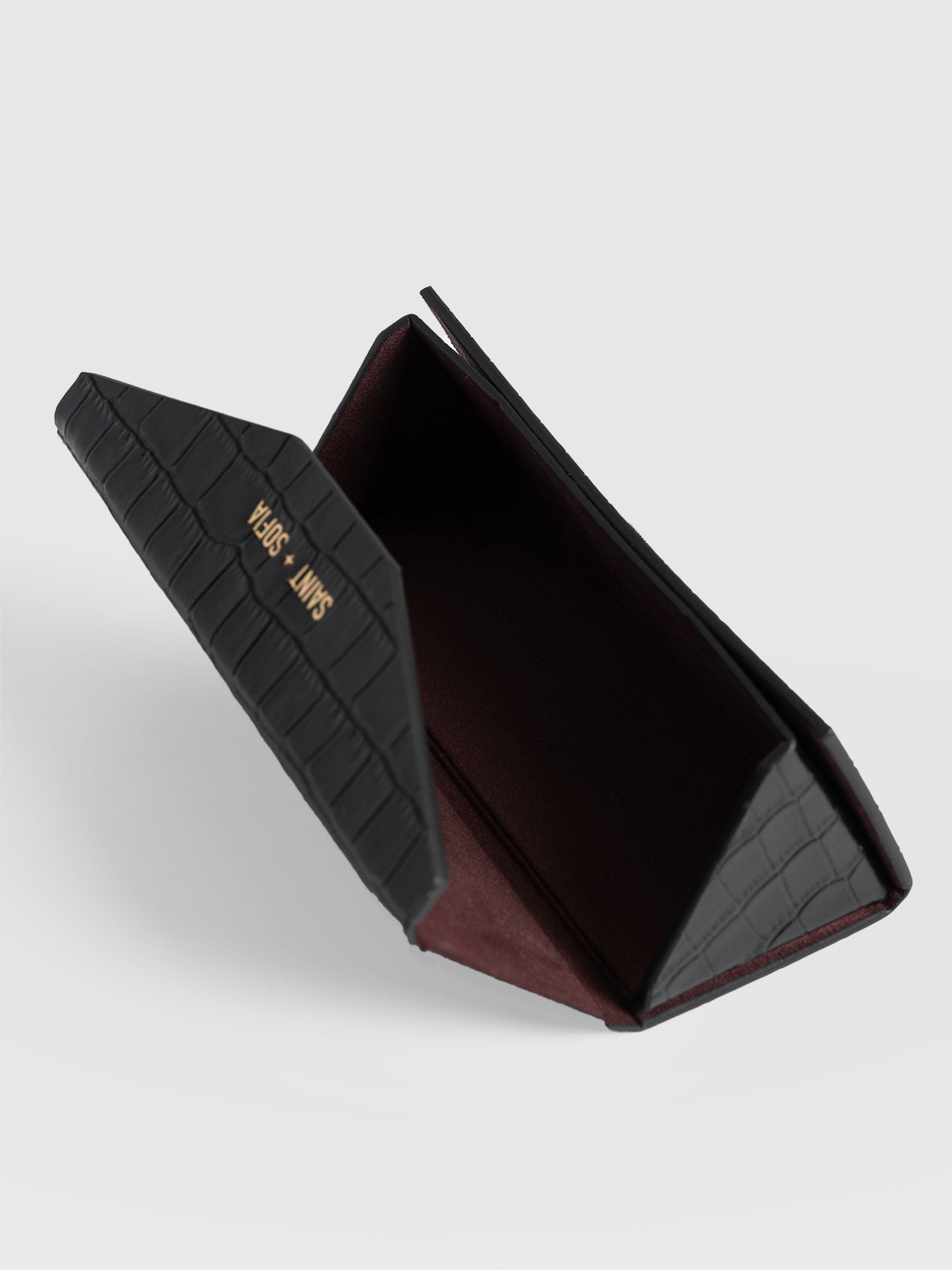 Sunglasses Case Black Croc - Women's Travel Accessories | Saint + Sofia® EU