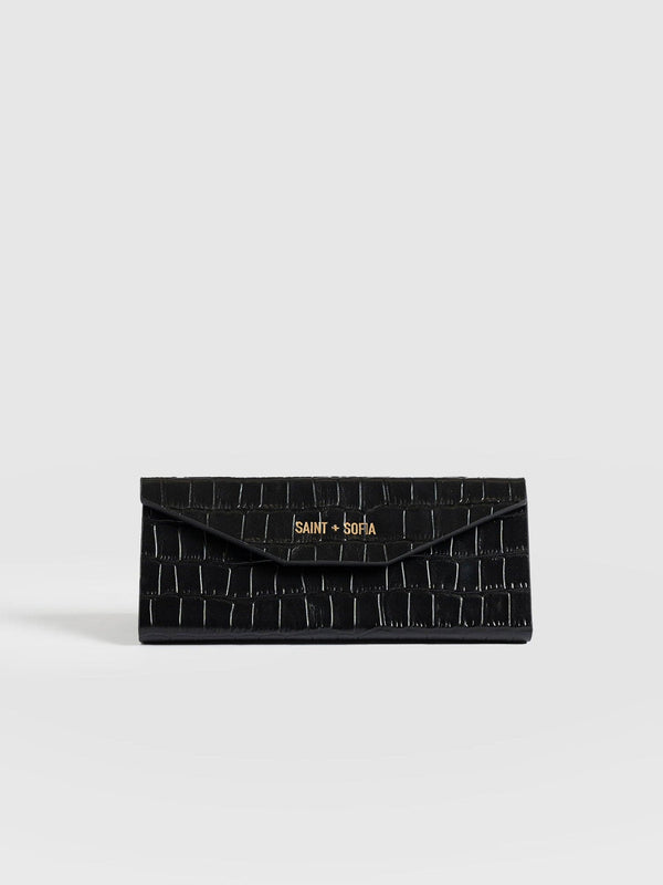 Sunglasses Case Black Croc - Women's Travel Accessories | Saint + Sofia® EU