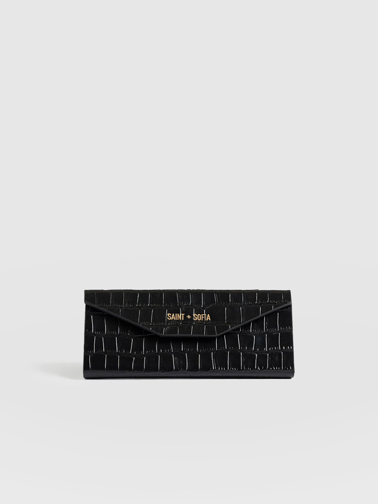Sunglasses Case Black Croc - Women's Travel Accessories | Saint + Sofia® EU