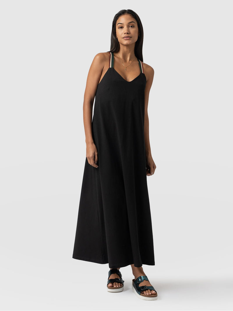 Sunset Dress Black Red Lurex - Women's Dresses | Saint + Sofia® EU