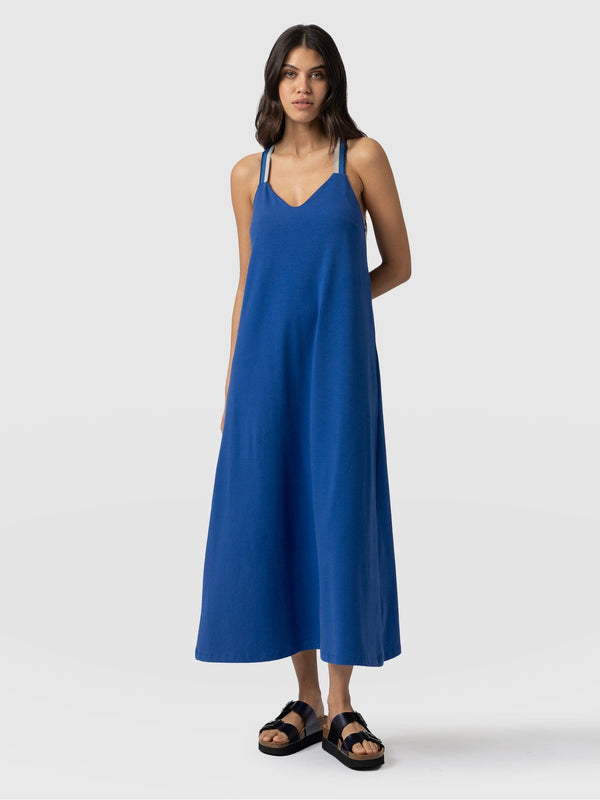 Sunset Dress Cobalt Blue Navy Lurex - Women's Dresses | Saint + Sofia® EU