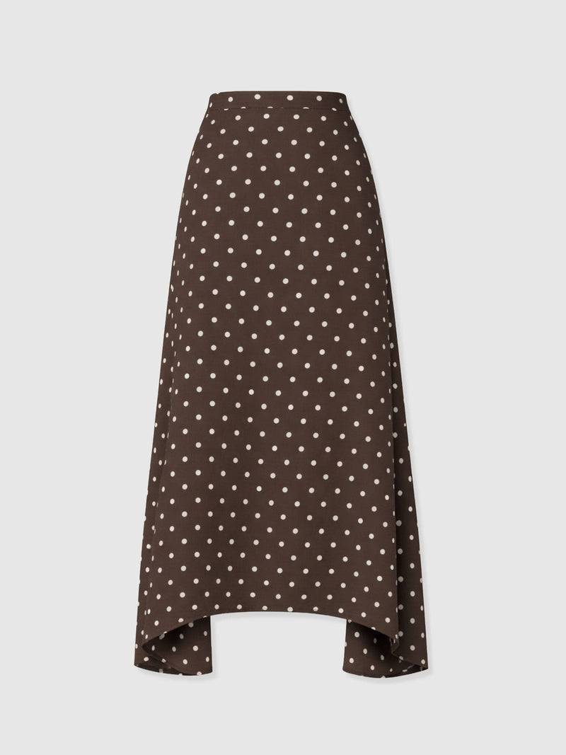 Sutton Skirt - Brown Polka Dot - Women's Skirts | Saint + Sofia® EU