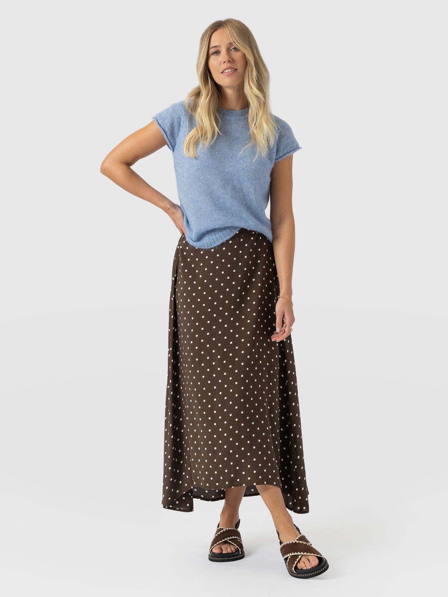 Sutton Skirt - Brown Polka Dot - Women's Skirts | Saint + Sofia® EU