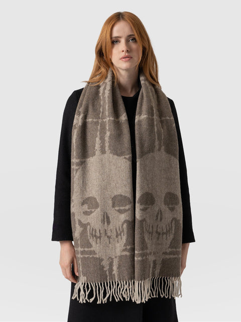 Sutton Skull Scarf Beige - Women's Scarves | Saint + Sofia® EU