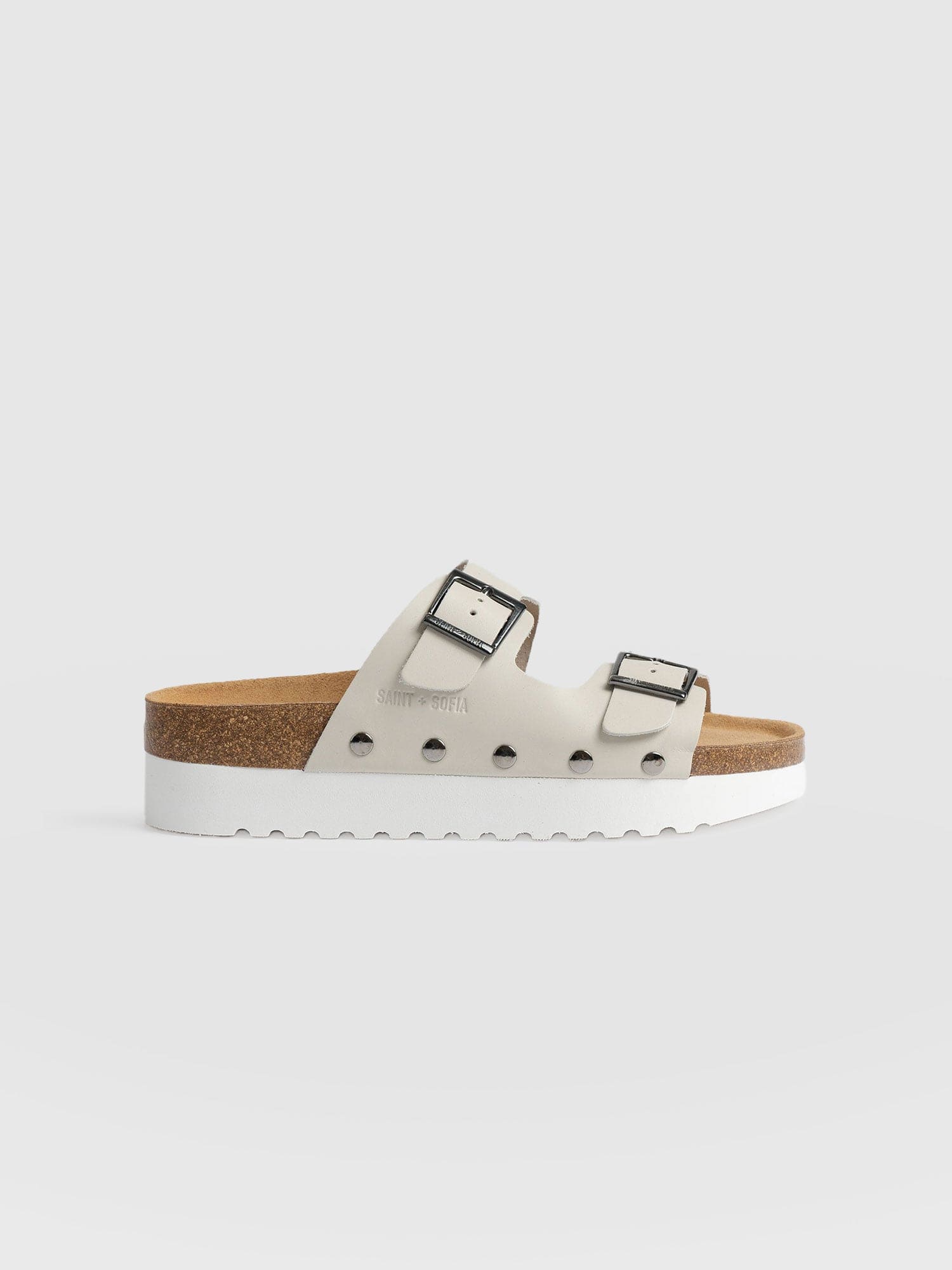 Sutton Slides Cream Studded - Women's Sandals | Saint + Sofia® EU