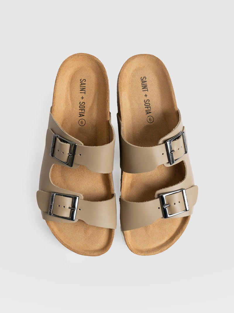 Sutton Slides Taupe - Women's Sandals | Saint + Sofia® EU