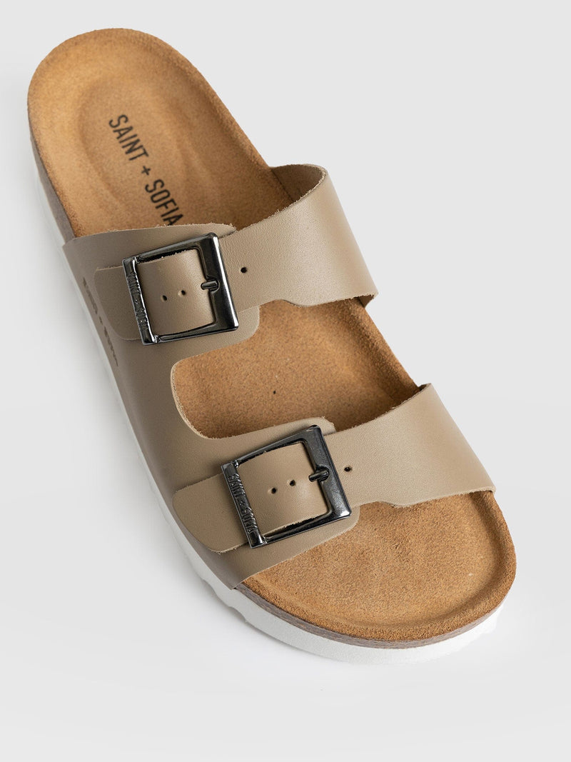 Sutton Slides Taupe - Women's Sandals | Saint + Sofia® EU