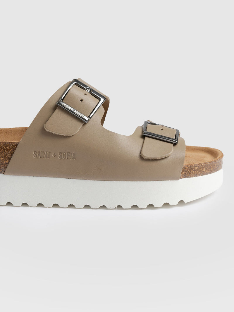 Sutton Slides Taupe - Women's Sandals | Saint + Sofia® EU