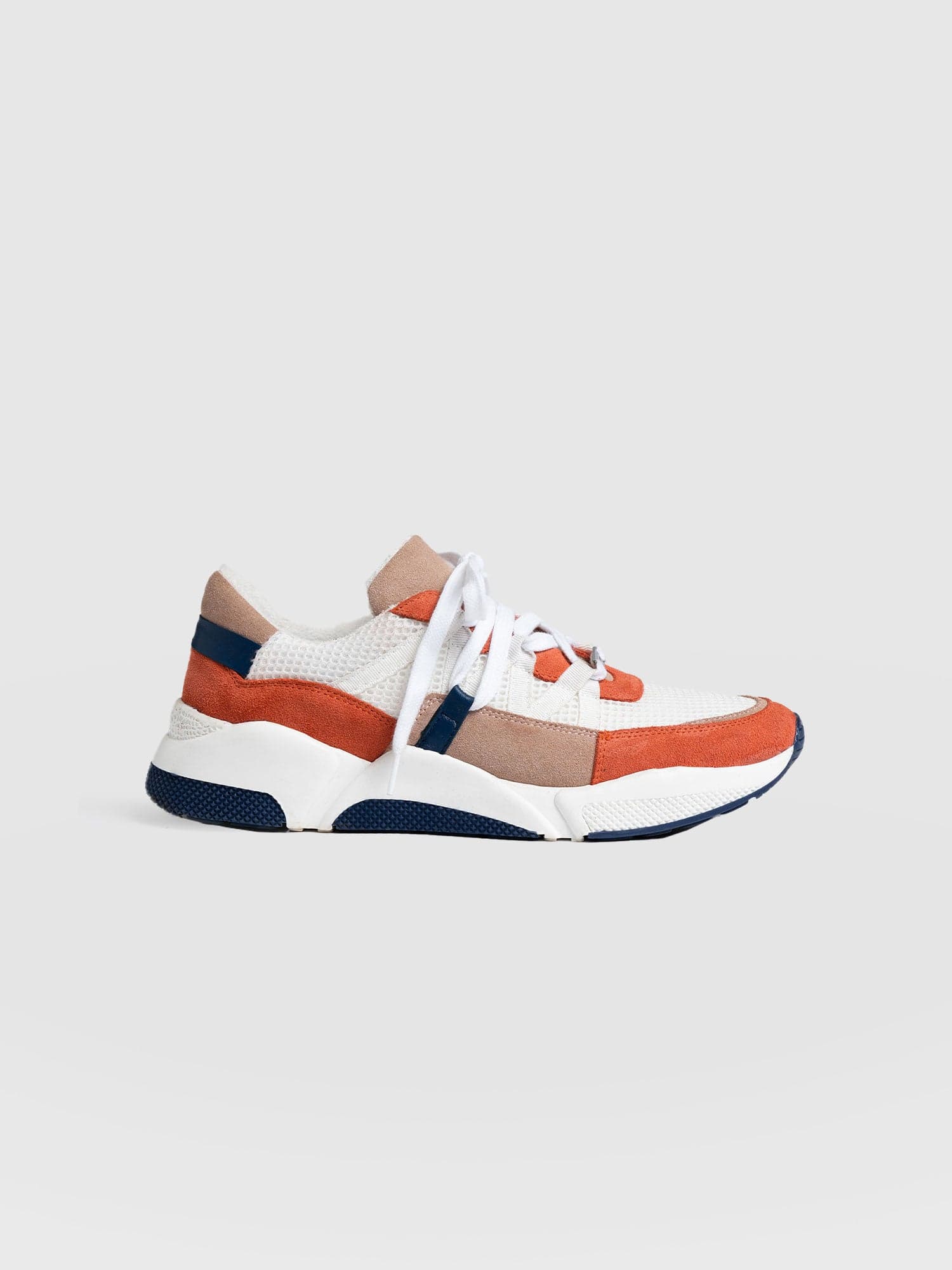 Sutton Trainer Navy/Orange- Women's Trainers | Saint + Sofia® EU