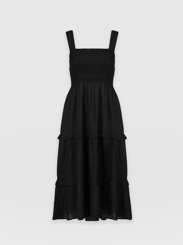 Suzi Shirring Dress Black - Women's Dresses | Saint + Sofia® EU