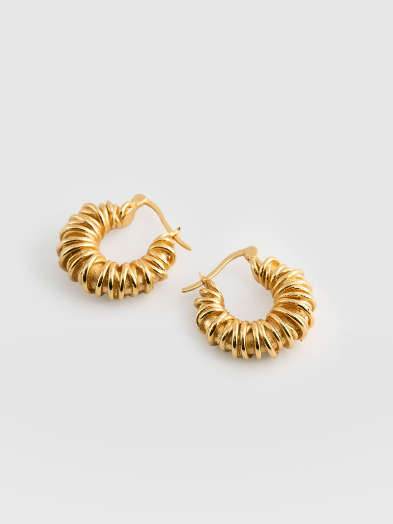 Swirl Hoop Earrings Gold - Women's Jewellery | Saint + Sofia® EU