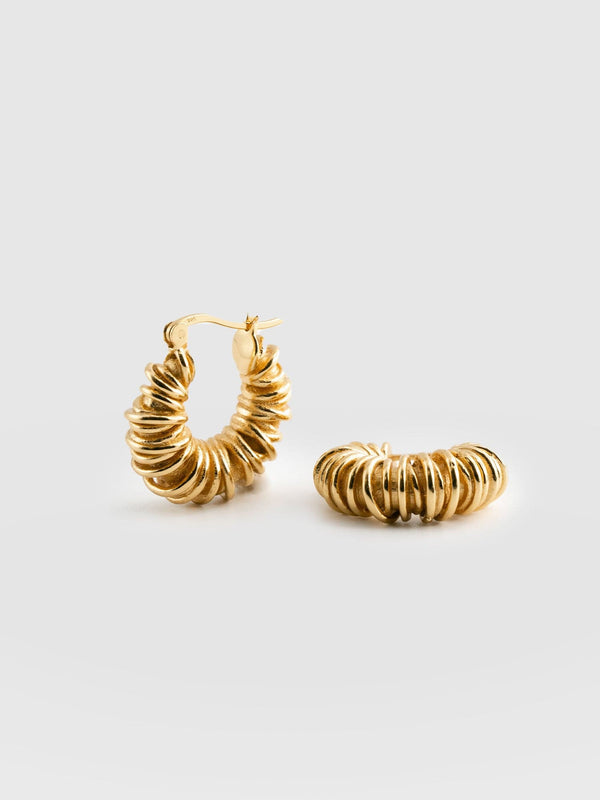 Swirl Hoop Earrings Gold - Women's Jewellery | Saint + Sofia® EU
