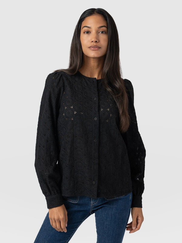 Tabitha Blouse Black Broderie - Women's Blouses | Saint + Sofia® EU