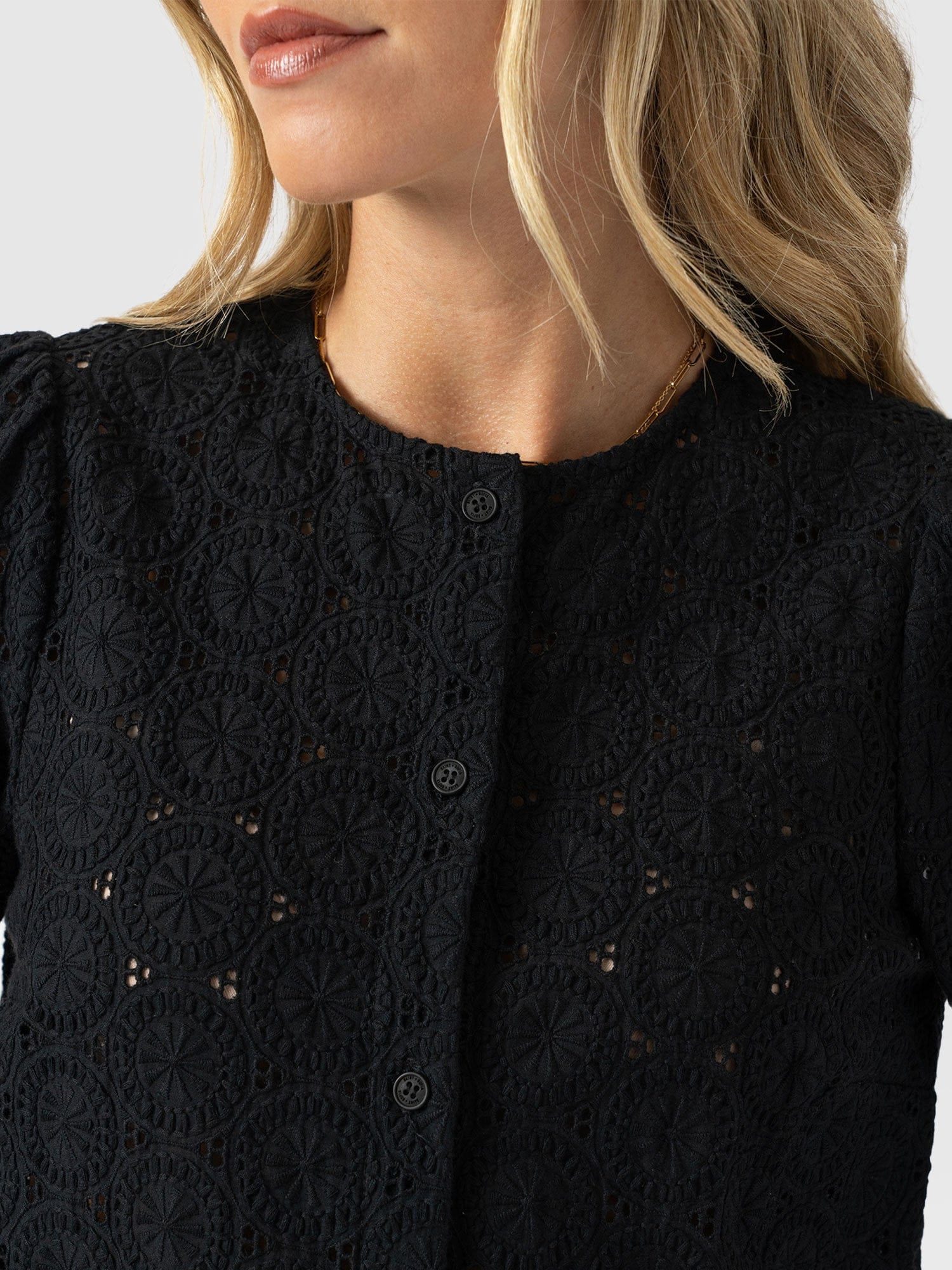 Tabitha Blouse Black Broderie - Women's Blouses | Saint + Sofia® EU