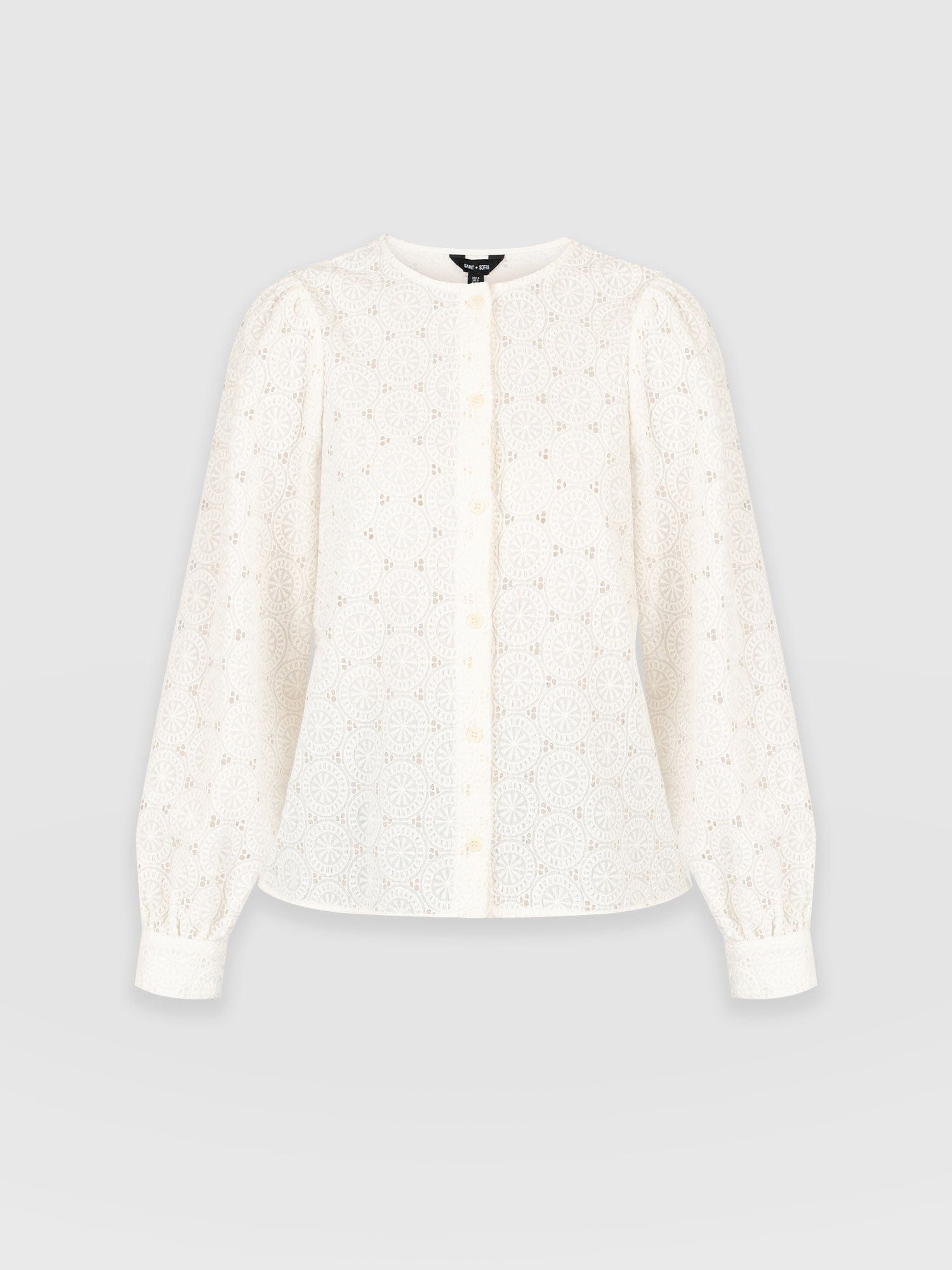 Tabitha Blouse Cream Broderie - Women's Blouses | Saint + Sofia® EU