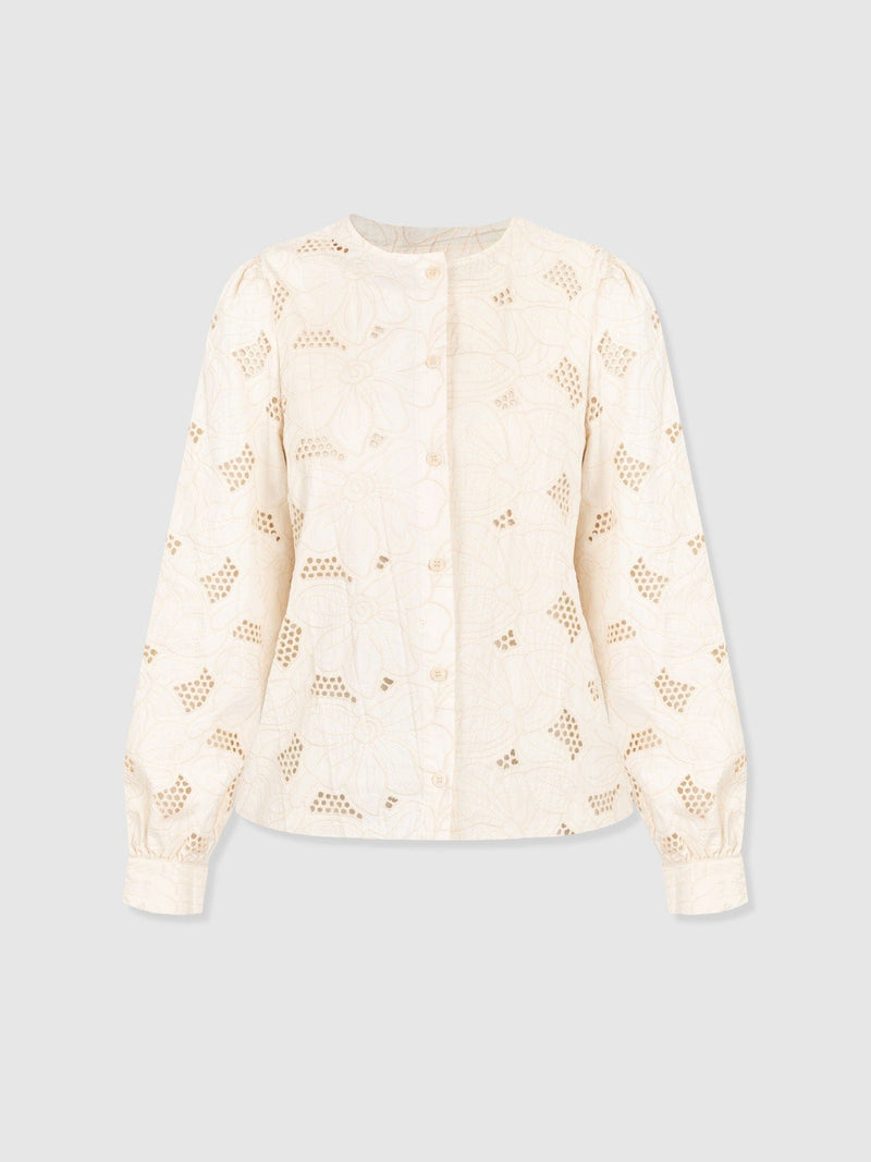 Tabitha Blouse - Cream Floral - Women's Blouses | Saint + Sofia® EU
