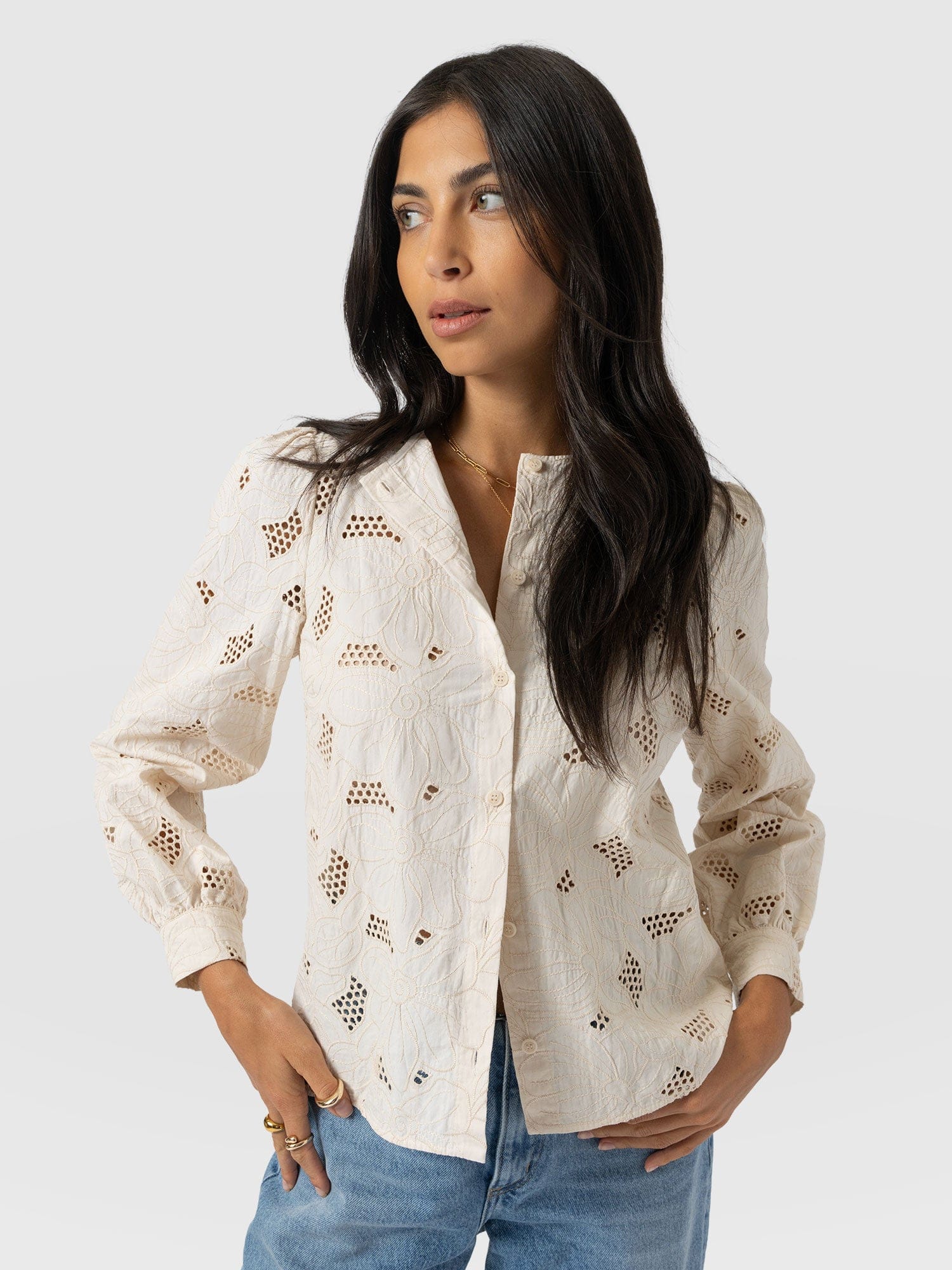 Tabitha Blouse - Cream Floral - Women's Blouses | Saint + Sofia® EU