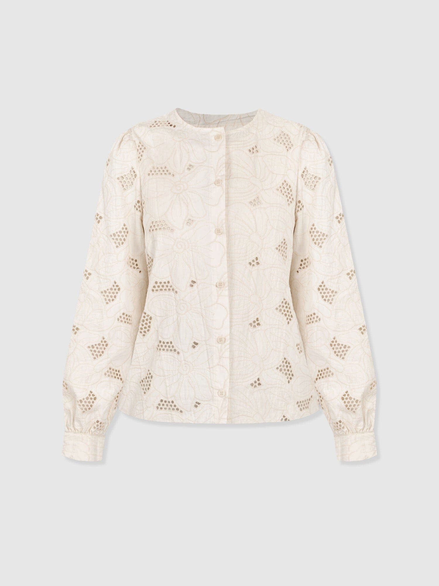 Tabitha Blouse - Cream Floral - Women's Blouses | Saint + Sofia® EU