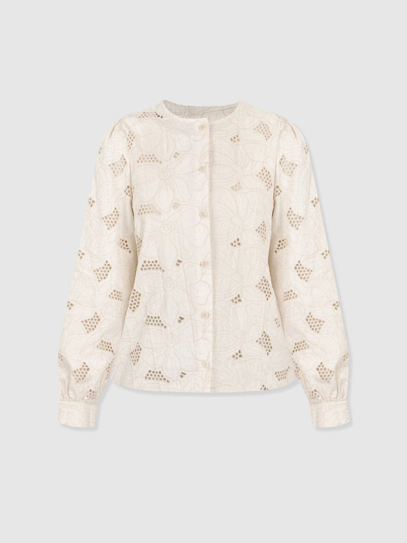 Tabitha Blouse - Cream Floral - Women's Blouses | Saint + Sofia® EU