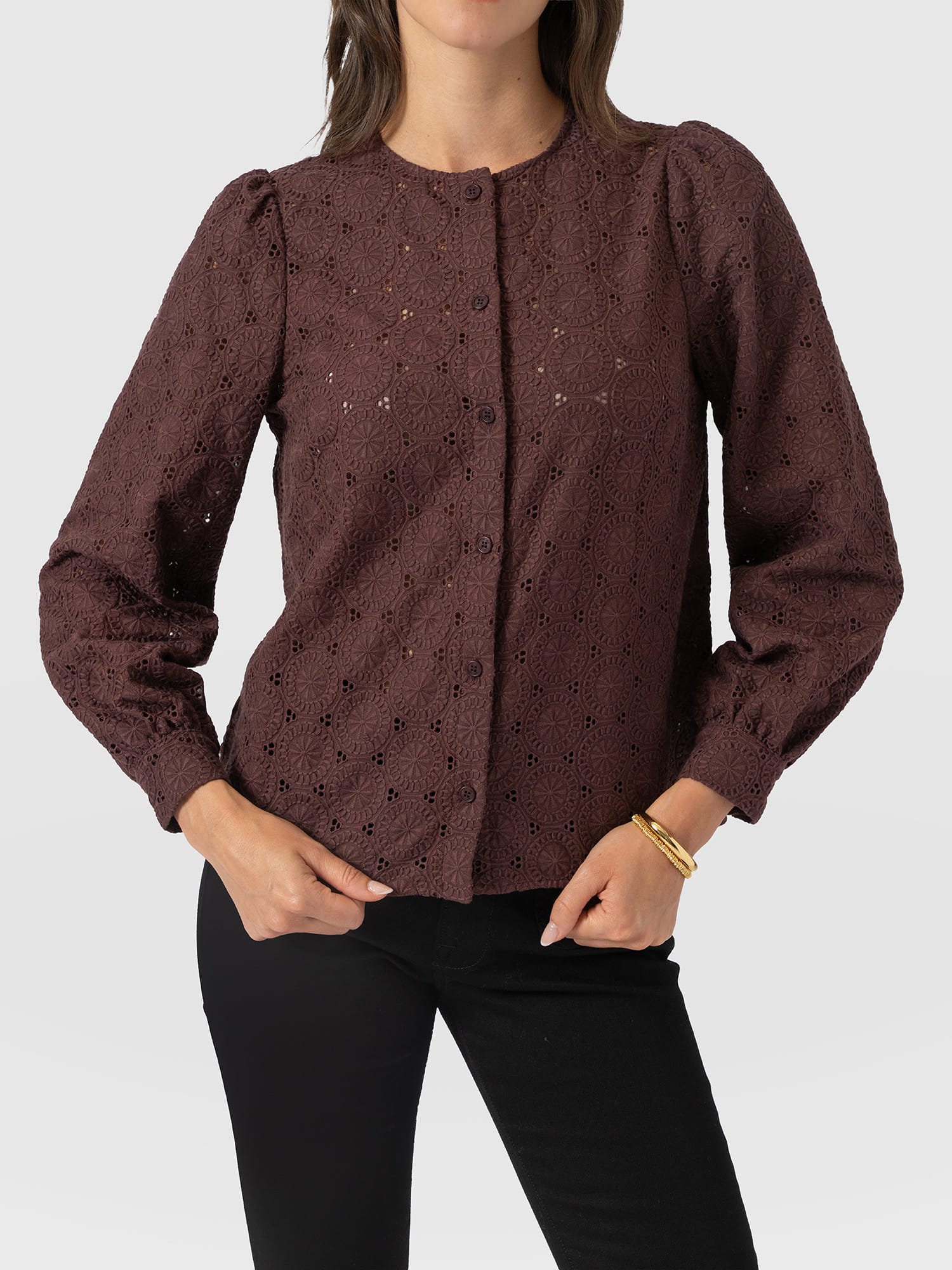 Tabitha Blouse - Maroon - Women's Blouses | Saint and Sofia® EU