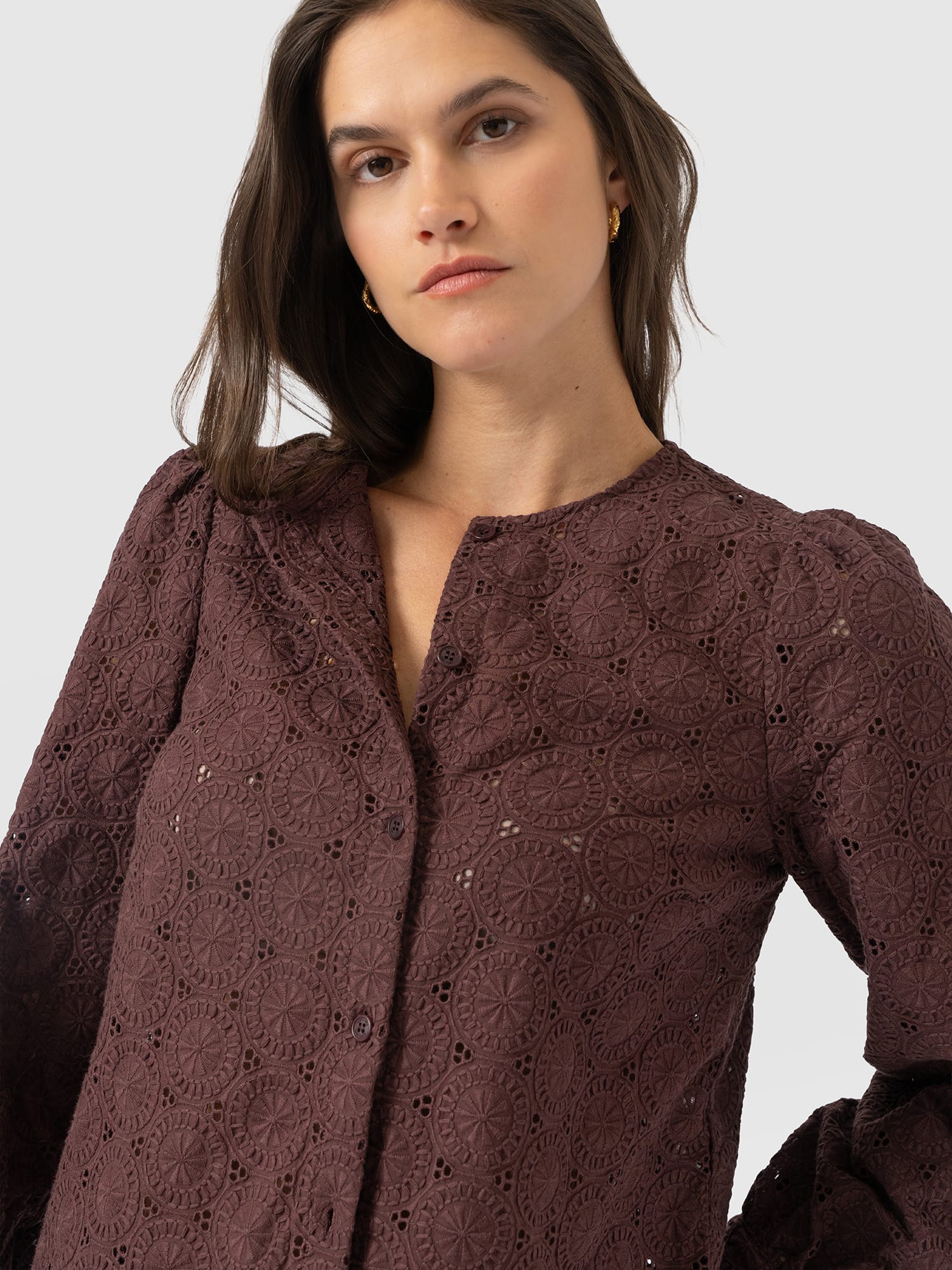 Tabitha Blouse - Maroon - Women's Blouses | Saint and Sofia® EU