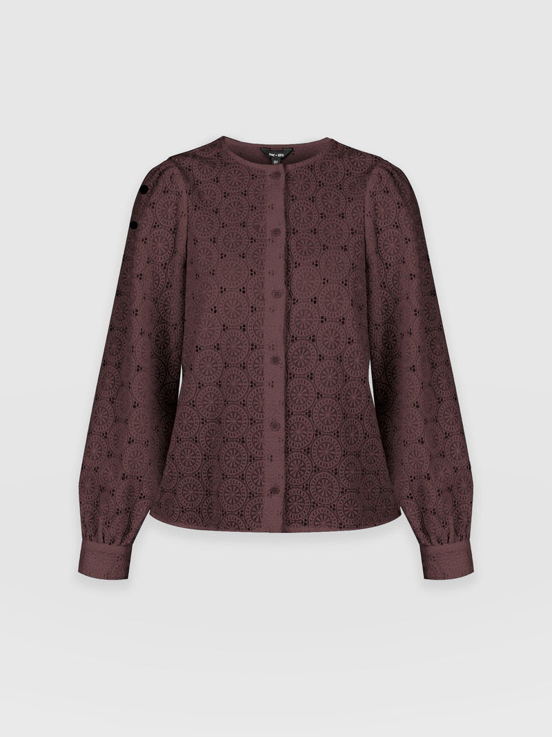 Tabitha Blouse - Maroon - Women's Blouses | Saint + Sofia® EU