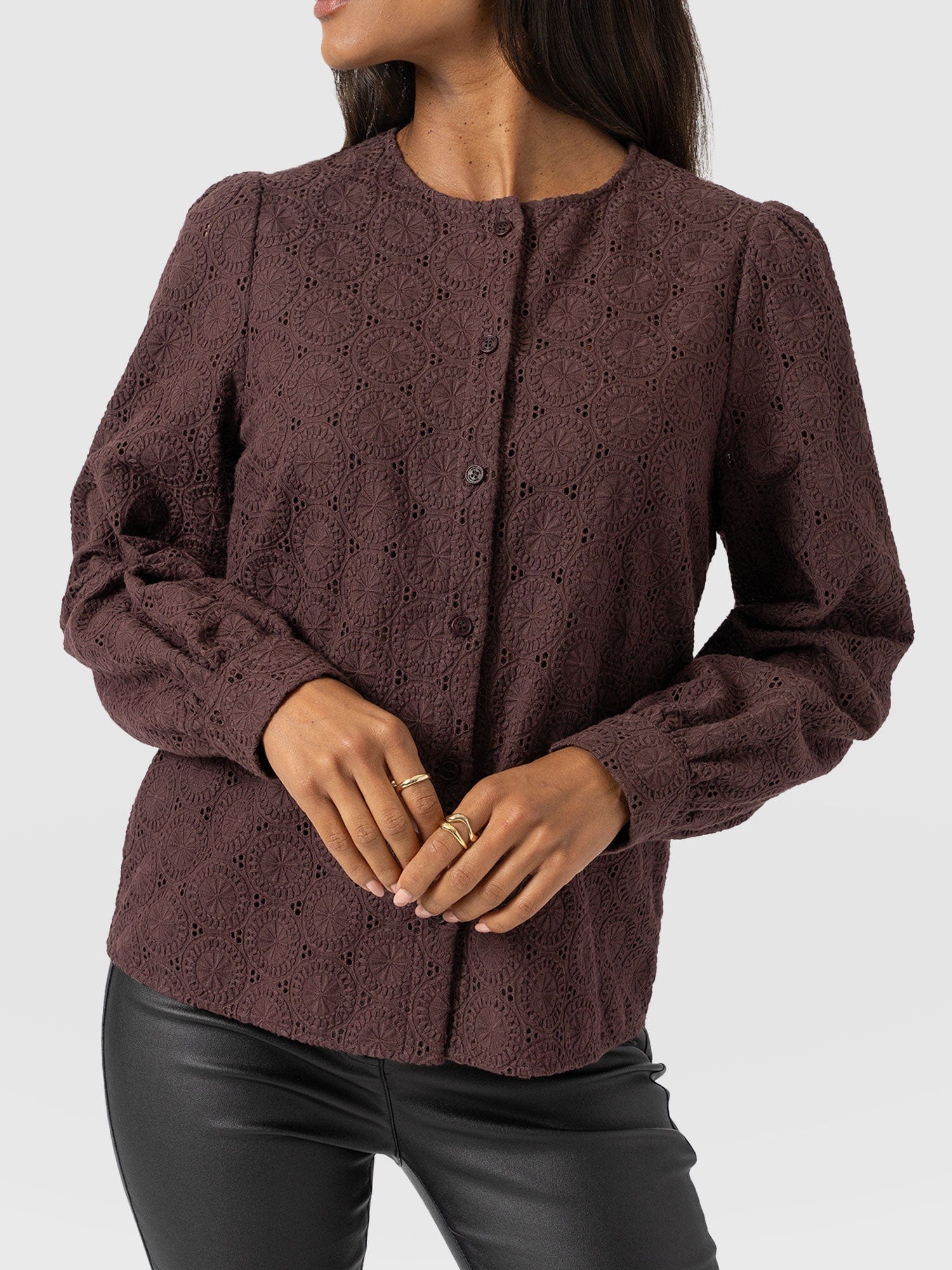Tabitha Blouse - Maroon - Women's Blouses | Saint + Sofia® EU