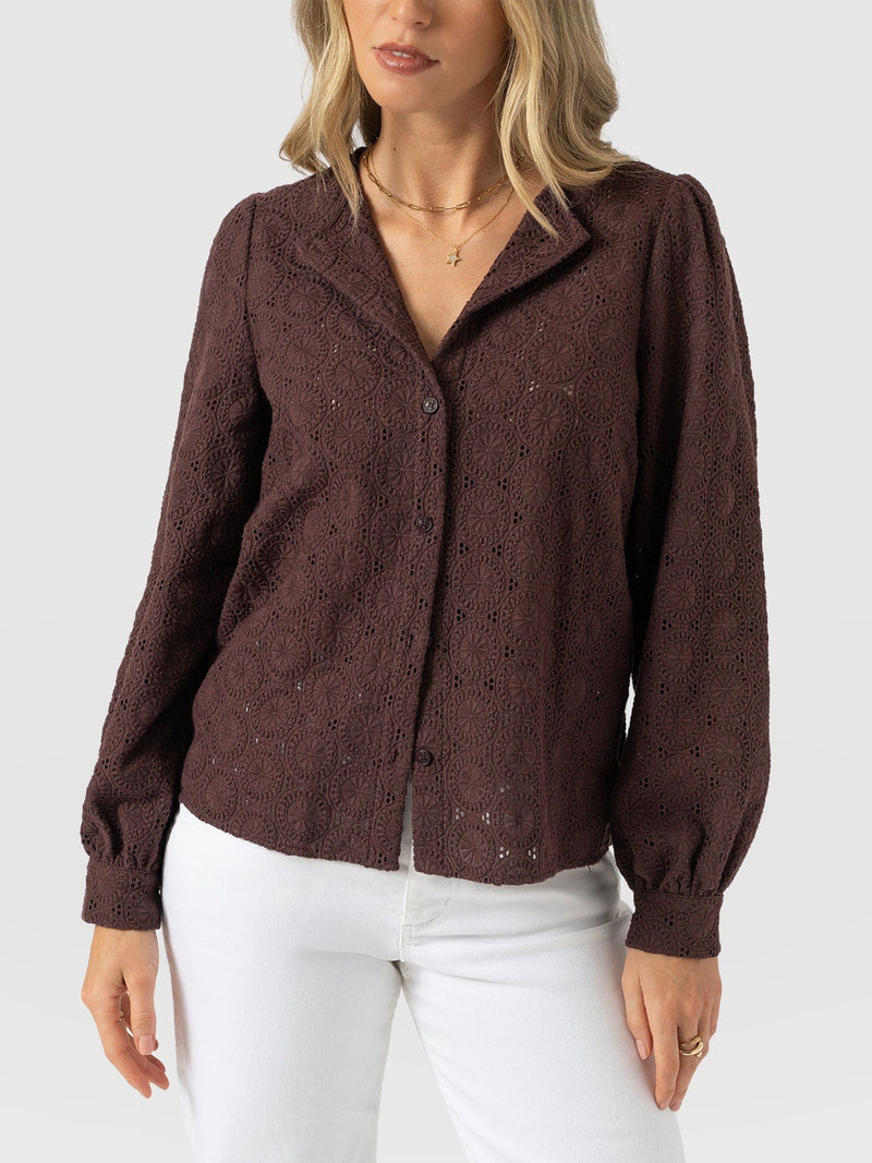 Tabitha Blouse - Maroon - Women's Blouses | Saint + Sofia® EU