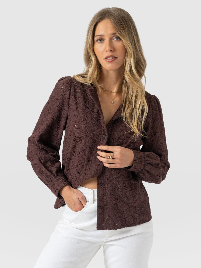 Tabitha Blouse - Maroon - Women's Blouses | Saint + Sofia® EU